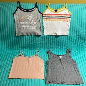 Four small, Junior tank tops. Two from Aeropostale, two from Forever 21